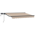vidaXL Cadre de store manuel avec LEDs Beige et Anthracite 3 x 2 5 m