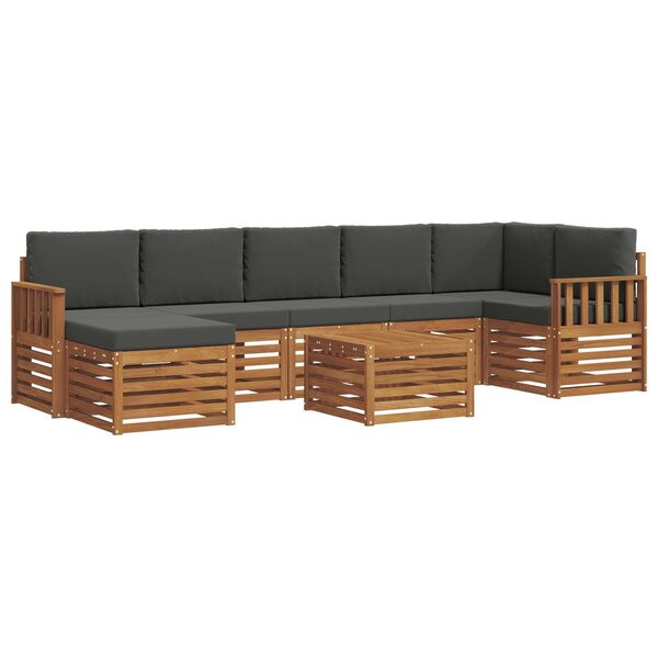 vidaXL Ensemble de canapés d'extérieur 8 pc Naturel et Anthracite