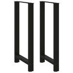 vidaXL Pieds de table de bar Noir 2 pièces 60 x (110-111) cm Acier