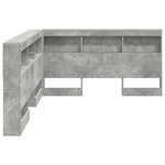vidaXL Tête de lit de rangement Gris béton 135 cm Bois d'ingénierie