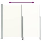vidaXL Auvent latéral rétractable de patio 140 x 300 cm Blanc cassé