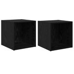 vidaXL Ensemble meuble TV Montage mural 2 Pièces Noir 37 x 35 x 37 5 cm