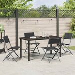 vidaXL Ensemble de salle à manger pour jardin Pliant 5 Pièces Noir