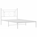 vidaXL Cadre de lit métal sans matelas et tête de lit blanc 107x203 cm