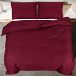 vidaXL Ensemble de housse de couette Bordeaux 140x200 cm Microfibre