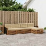 vidaXL Ensemble de canapés d'extérieur 5 pc Naturel et Beige