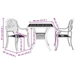 vidaXL Ensemble de bistro 3 Pièces vert aluminium coulé