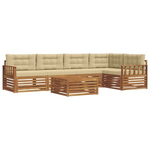 vidaXL Ensemble de canapés d'extérieur 6 pc Naturel et Beige