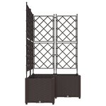 vidaXL Jardinière de Jardin avec Treillis 3 Pièces Brun 80x80x143 cm