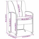 vidaXL Chaises de Salle à Manger avec Roues 2 Pièces Bleu 57 x 67 x 95 cm
