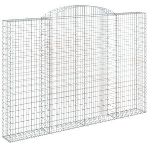 vidaXL Panier de gabions arqué 300x30x200/220 cm Fer galvanisé