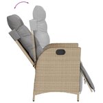 vidaXL Ensemble à manger de jardin coussins 5 Pièces mélange beige rotin