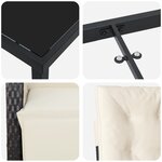 Ensemble repas jardin vidaXL 5 pièces avec coussins Noir Poly Rotin