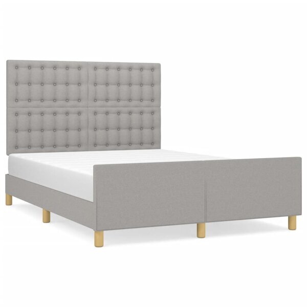 vidaXL Cadre de lit sans matelas gris clair 140x200 cm tissu