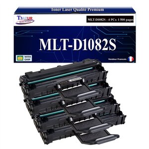 T3AZUR - 4x Toners compatibles avec Samsung MLTD1082S D1082S pour Samsung ML1640 ML1640K ML1641 ML1641K ML1642K ML1645 ML2240 ML2240K ML2241 ML2241K ML2451DK