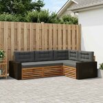 vidaXL Ensemble de canapés d'extérieur 4 Pièces Naturel et Anthracite