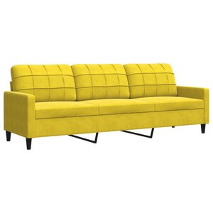 vidaXL Canapé à 3 places Jaune 210 cm Velours
