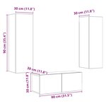vidaXL Meubles TV muraux 3 Pièces chêne artisanal bois d'ingénierie