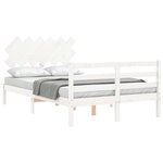vidaXL Cadre de lit sans matelas blanc bois massif