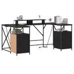 vidaXL Bureau Chêne noir 182 x 101 x 87 5 cm Bois d'ingénierie