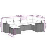 vidaXL Salon de jardin 6 Pièces avec coussins noir résine tressée