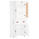 vidaXL Buffet haut Blanc 69 5x34x180 cm Bois d'ingénierie