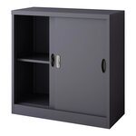 Casier de bureau armoire meuble de rangement pour bureau atelier chambre acier de bureau rieti acier laqué 90 x 40 x 90 cm gris foncé 03_0006344