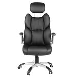 Siège de bureau pivotant fauteuil ergonomique avec accoudoirs pliables piètement en étoile en nylon charge maximale 150 kg noir 12_0007403