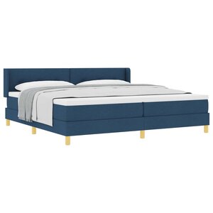 vidaXL Lit à ressorts avec tête de lit Bleu 200 x 200 cm tissu