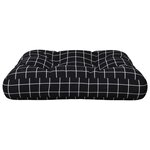 vidaXL Coussin de palette motif à carreaux noir 60x60x12 cm tissu