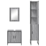 vidaXL Ensemble de meubles de salle de bain 3 Pièces Sonoma gris