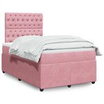 vidaXL Sommier à lattes de lit avec matelas rose 120x190 cm velours