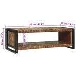 vidaXL Table basse Marron 120 x 50 x 38 cm bois de récupération massif