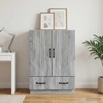 vidaXL Buffet Sonoma gris 66 x 34 5 x 92 cm Bois d'ingénierie