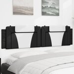 vidaXL Coussin de tête de lit Viana noir et blanc 200 cm similicuir