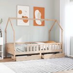 vidaXL Cadre de lit enfants avec tiroirs sans matelas 90x200 cm bois