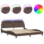 vidaXL Cadre de lit avec LED sans matelas gris 180x200 cm