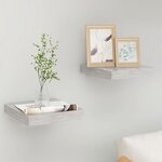 vidaXL Étagères murales flottantes 2 Pièces gris béton 23x23 5x3 8 cm MDF