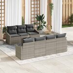 vidaXL Ensemble de canapé de jardin 8 Pièces Gris clair et gris foncé