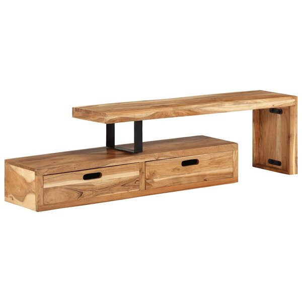 vidaXL Meuble TV (118-200) x 30 x 40 cm Bois massif d'acacia