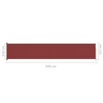 vidaXL Auvent latéral rétractable de patio 117x600 cm Rouge