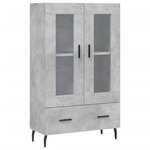 vidaXL Buffet haut gris béton 69 5x31x115 cm bois d'ingénierie