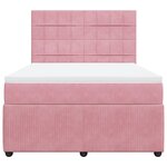 vidaXL Sommier à lattes de lit avec matelas Rose 160x200 cm Velours