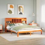 vidaXL Lit bibliothèque sans matelas cire marron 180x200 cm pin massif