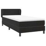 vidaXL Sommier à lattes de lit avec matelas noir 100x220 cm velours