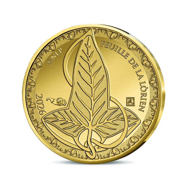 Le Seigneur des Anneaux Monnaie de 100€ Or La feuille de la Lórien