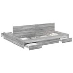 vidaXL Cadre de lit avec rangement Gris Sonoma 180 x 200 cm