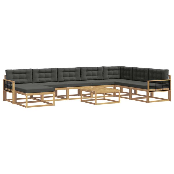 vidaXL Ensemble de canapés d'extérieur 9 pc Blanc et anthracite