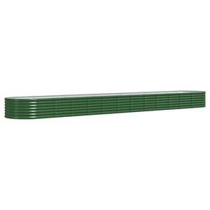vidaXL Lit surélevé de jardin Acier galvanisé 512x80x36 cm Vert