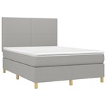 vidaXL Sommier à lattes de lit avec matelas Gris clair 140x190cm Tissu